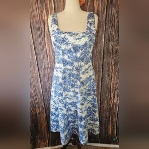 Rachel Zoe Tropical Print Fit & Flare Dress Size 14